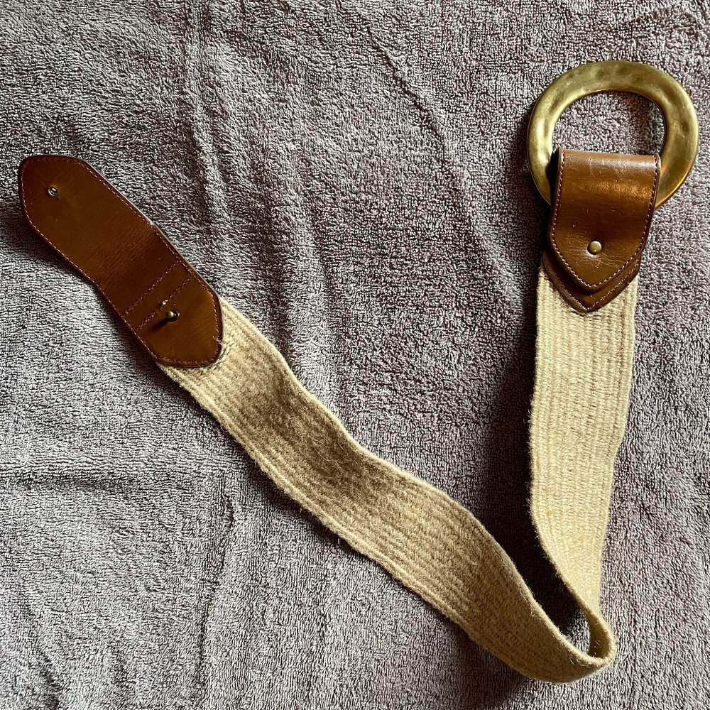 Steve Madden Straw Elastic Statement Belt 29" Fastened